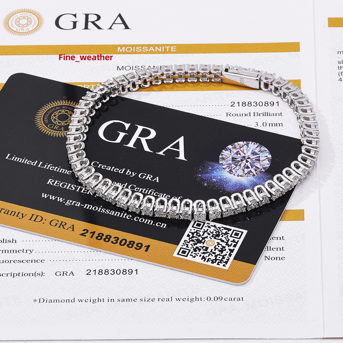 Hip Hop Mens Bracelet 3mm4mm Moissanite Tennis Chain 925 Silver Fashion Moissanite Unisex Bracelet with GRA Certificate