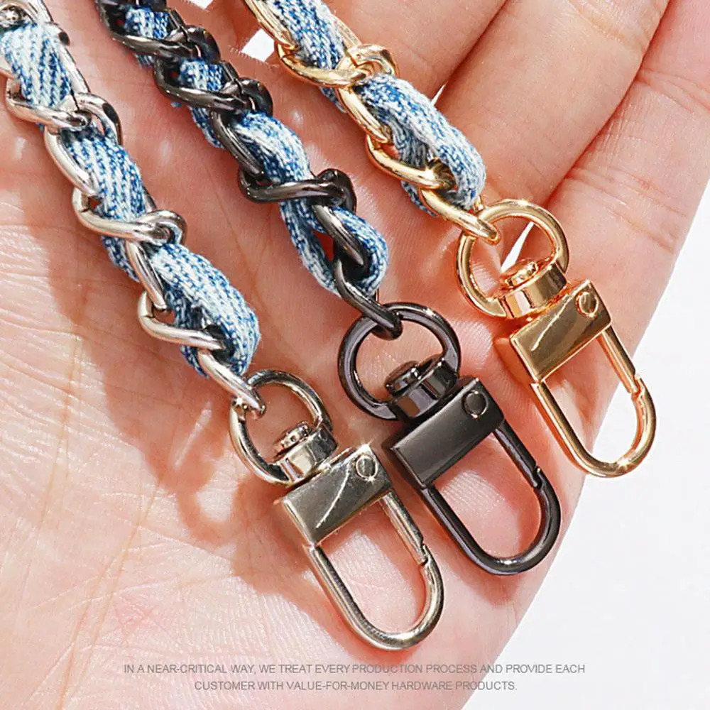 120cm Metal Aluminum Bag Chain Braided Denim Crossbody Bag Replacement Strap Hand-Woven Shoulder Handbag DIY Detachable Straps 250712