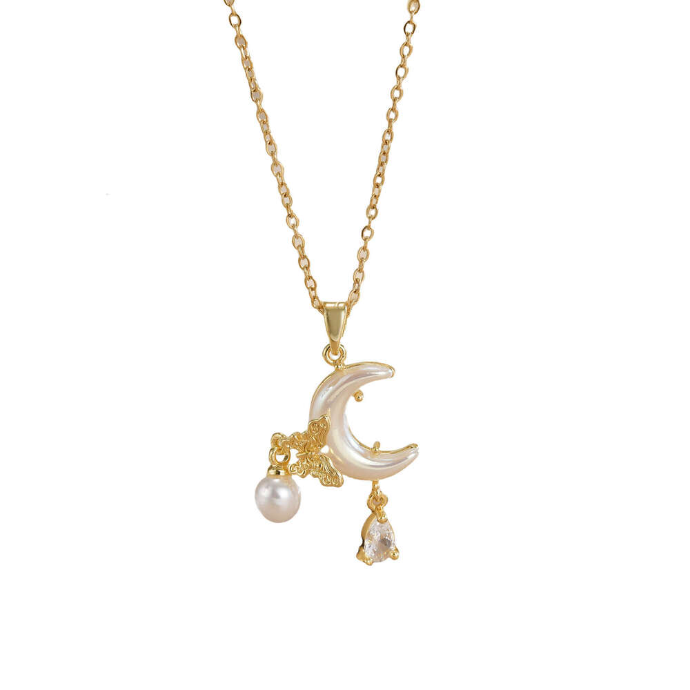 Necklace For Women New Japanese Korean Style Fashion Dreamy Star And Moon Niche Design Elegant Cool Collarbone Chain Jewelry 8F6