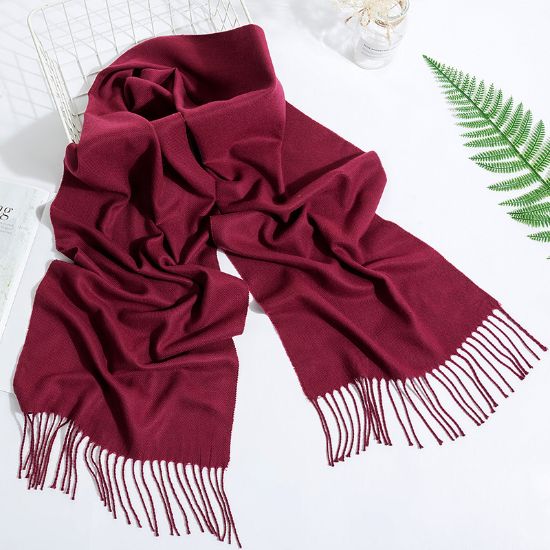 K1376 Cashmere scarf gift annual meeting party all-match solid color tassel scarf female factory wholesale