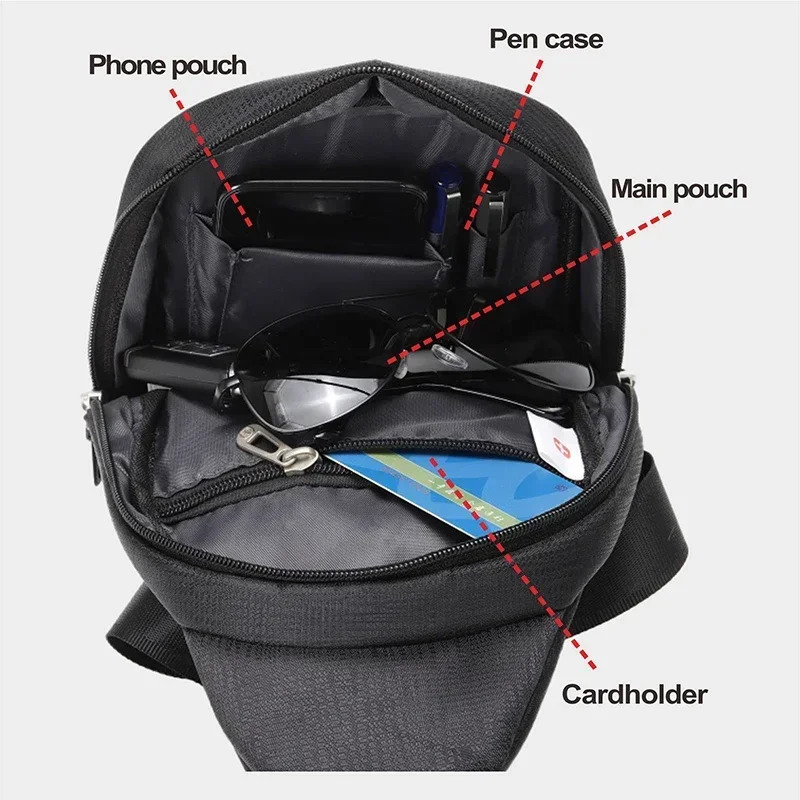 SWISS Men Chest Bags Outdoor Leisure Waterproof Shoulder Crossbody Bag Large Space Chest Bag men Practical Durable Sling Bag 250716