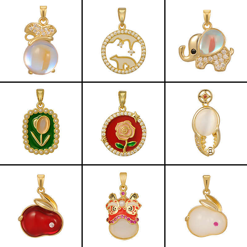 Tiktok Kuaishou Live Pendant Micro Pave Zirconia Internet Celebrity Collarbone Chain DIY Accessories Necklace Women's Jewelry Fb5