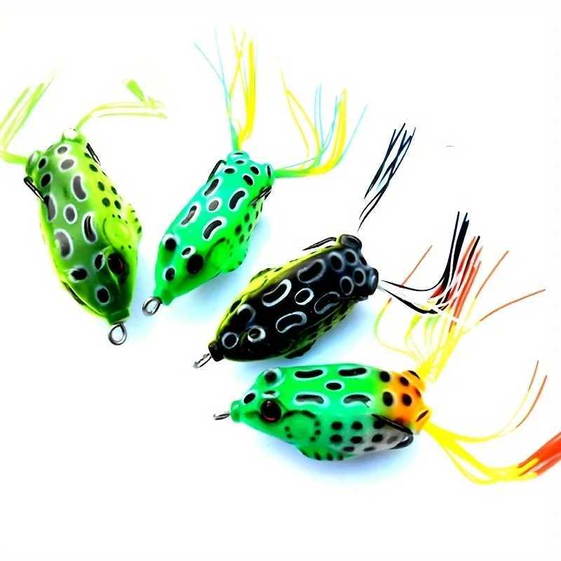 5 Pieces of High-Quality Frog-Shaped Baits with Storage Box - Sharp Hooks and Realistic Design Suitable for Upper Freshwater Fishing Z250717