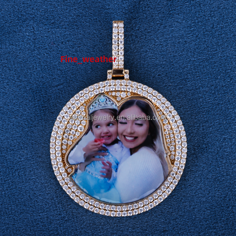 Eternal Factory Custom Iced Out 1.5 Inch Memory Pendants Hip Hop Custom Photo Iced Out D VVS Moissanite Diamond Pendant