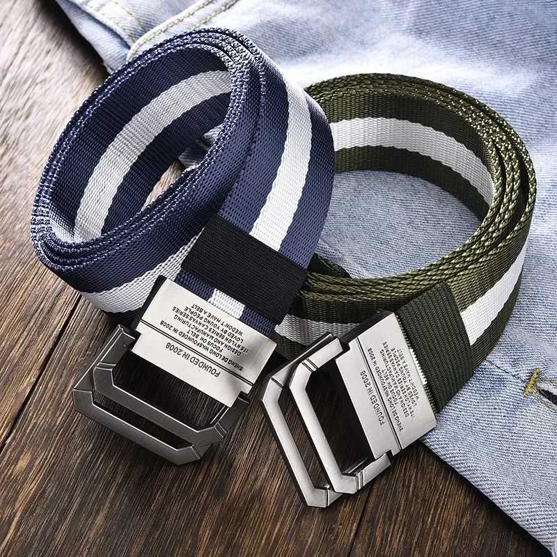 Double Loop Buckle Brand Canvas Belt Outdoor - Unisex Canvas Belts Jeans Male Luxury Casual Straps Belt for Men and Women W250717