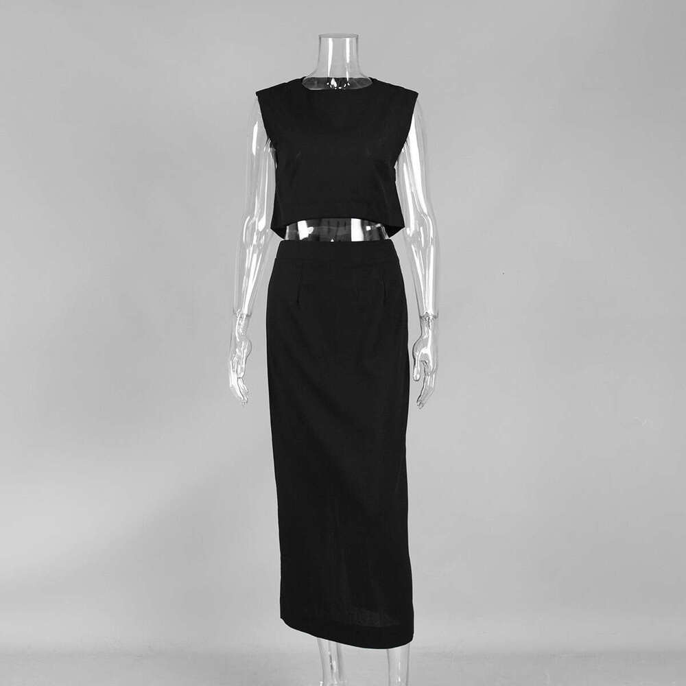 Cotton Linen Vest And Spring Summer New Skirt INS Casual Set For Women B5