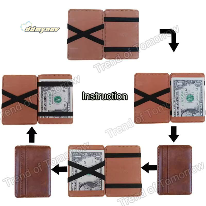 New Arrival High Quality Leather Magic Wallets Fashion Small Men Money Clips Card Purse Thin Cash Holder 3 Colors ddmynov