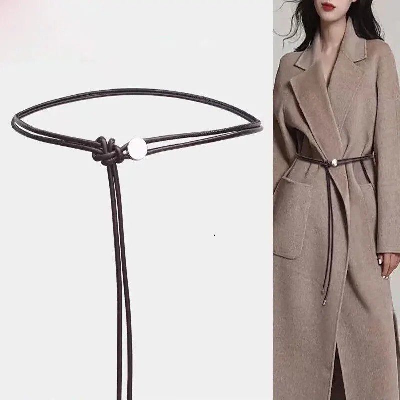 130/160cm Female Waist Chain Thin Belt Simple Decoration Tie With Dress Long Waist Rope Knotted Vintage Dresses String Waistband 250715