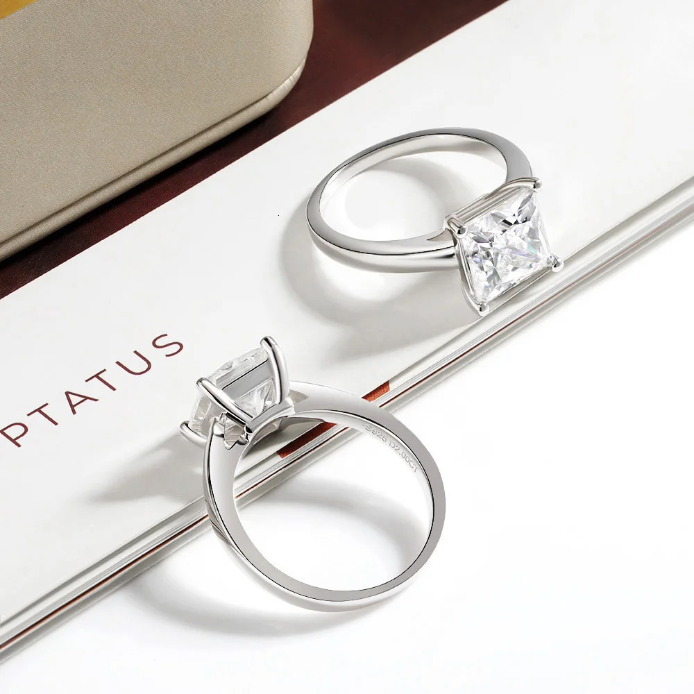 Serenty 1-4ct Princess Cut Rings for Women Wedding Bridal S925 Sterling Silver Ring Plated Bands Anniversary Gift 250716
