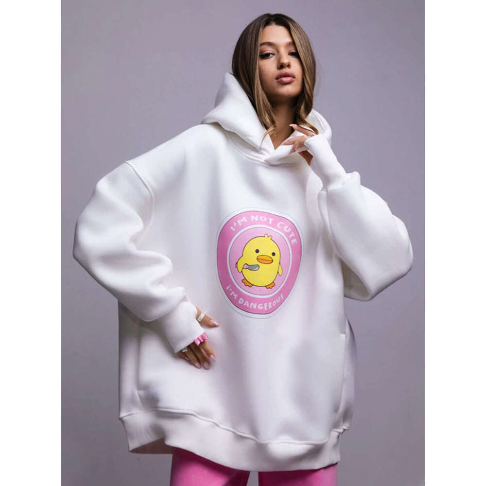 Autumn Winter New Women's Loose Fit Hoodie Sweatshirt With Print B5