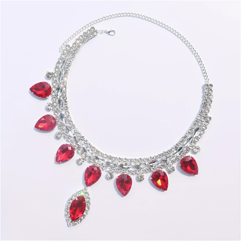 Sparkling Crystal Fashion Multi layered Pendant Womens Necklace Colorful Gemstone Necklace Bridal Wedding Accessories 250716