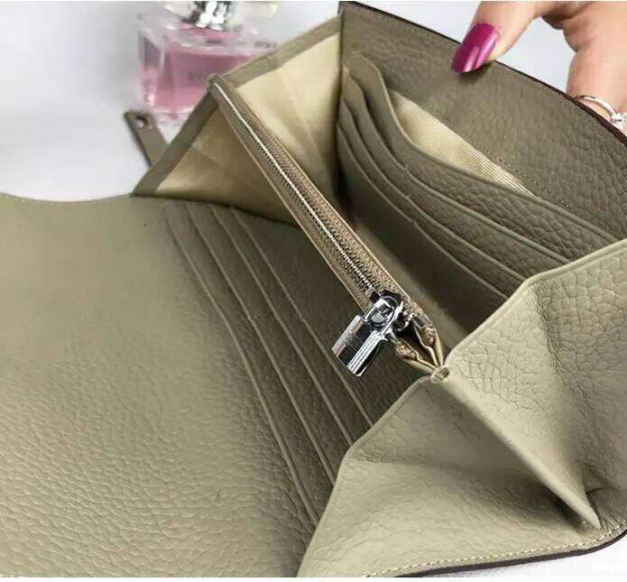 San Maries Gift Box Genuine Leather Men Women Long Travel Wallets and Purses Brand Designer Card Holder Large Money Bag