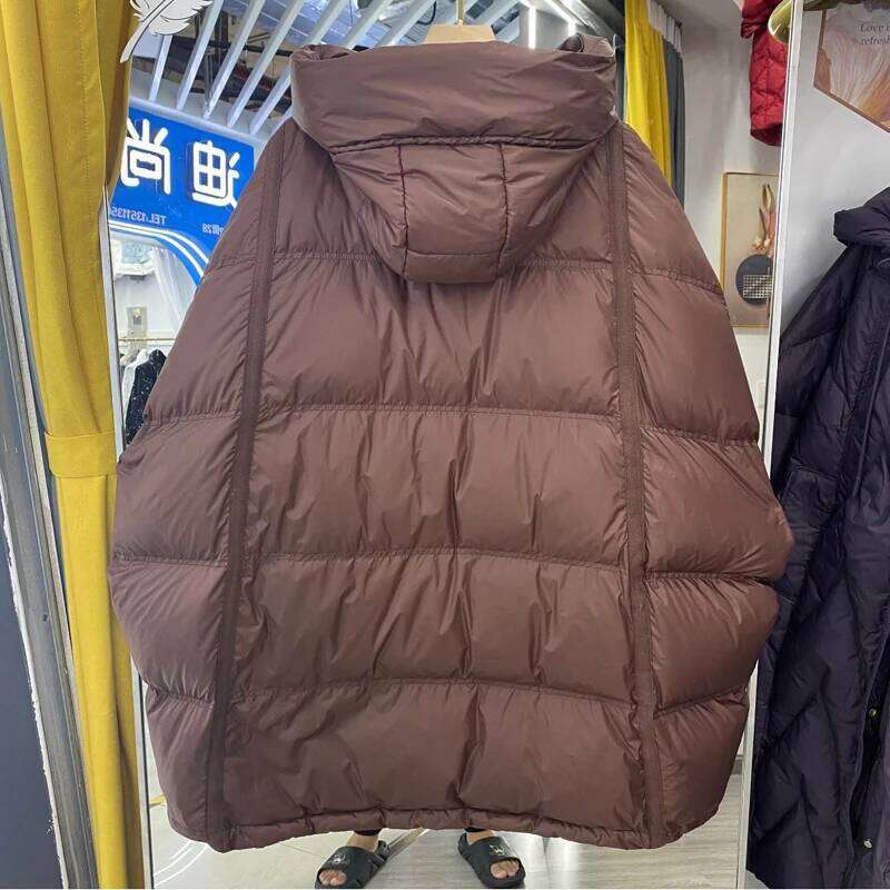 Janveny 90% White Duck Down Jacket Women Winter Long Puffer Coat Hooded Thicken Female Loose Korean Warm Feather Parkas MDNG