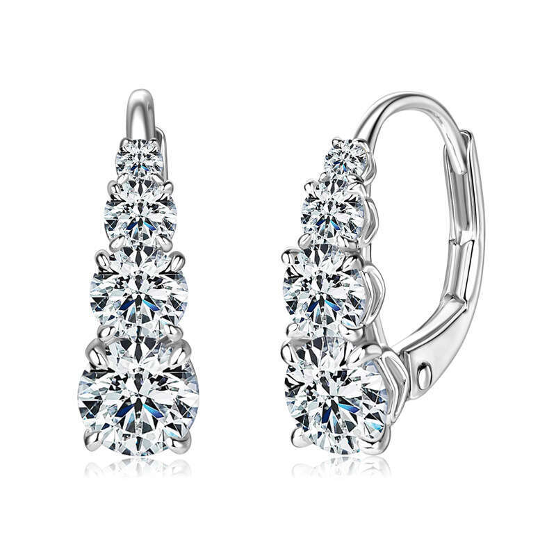 Tiktok Live New Meteor D Color Moissanite Versatile Niche Light Sier Earrings A53