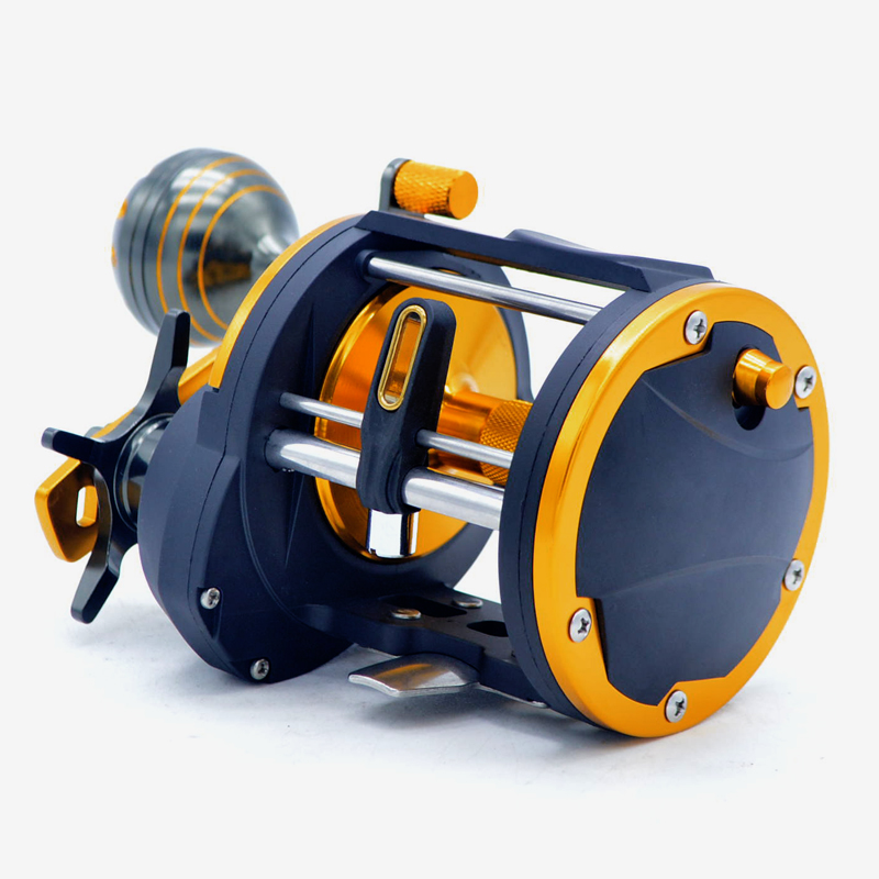 Camekoon Conventional Star Drag Reel 26 LB Max Drag 4.1:1 Gear Ratio Right Handed Level Wind Baitcasting Fishing