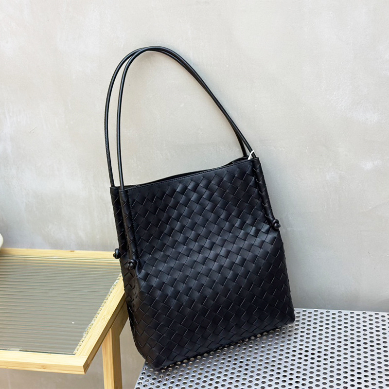 Designer bag free shipping Cowhide woven bag for women new single shoulder fashionable and versatile large capacity underarm bag black grey white