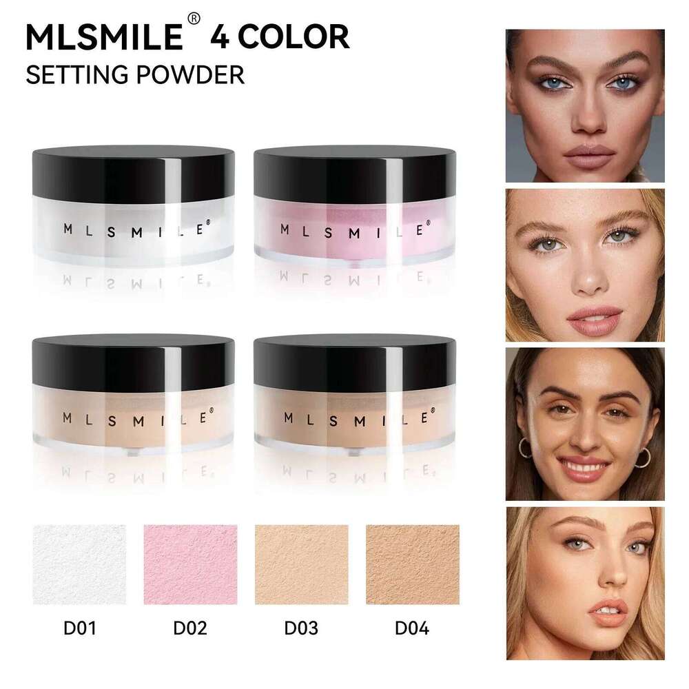 4 Colors Loose Waterproof Oil-Control Matte White Finish Compact Setting Powder Long-Lasting Transparent Pink Face Makeup X250717