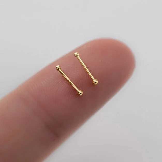 5 Pairs/Lot Real 925 Sterling Silver Single Zircon Ear Hole Bead Stud Earrings For Women Classic Minimalist Fine Jewelry y250715