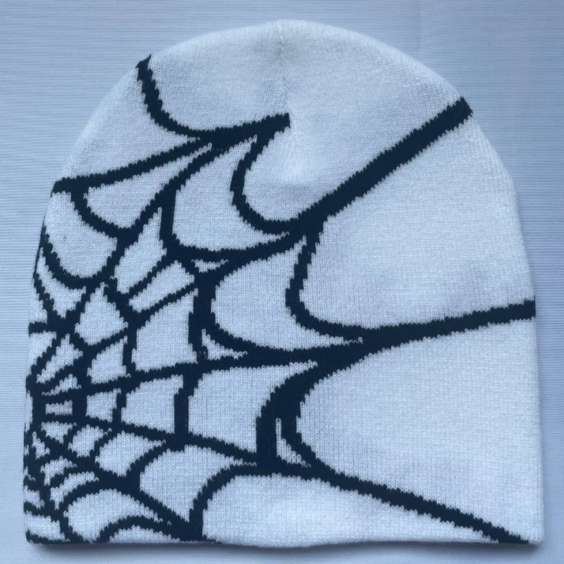 Fashion Knitting Spider Web Hat for Men Women Pullover Pile Cap Y2k Goth Warm Beanie Hats Hip-hop Street Cap 250717