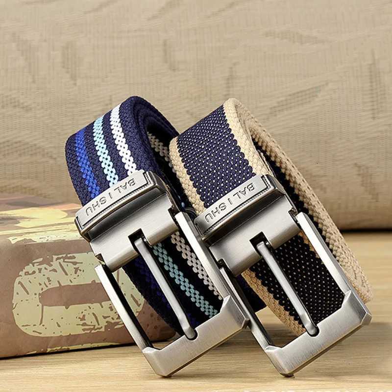 Mens Fabric Belt Canvas Belt for Drilled Webbing Casual Fashion Mens Trousers Belts Jeans Male Waist Belt Striped Strap HB072 W250717