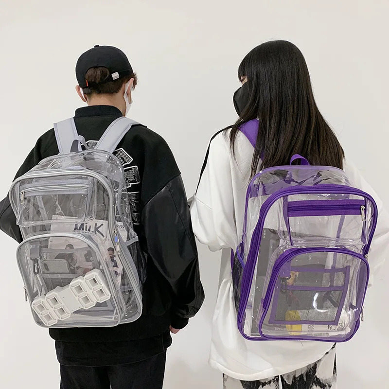 2025 PVC Clear Backpack See Through Clear Bookbags Transparent backpacks school backpack for college students mochila mujer 250714
