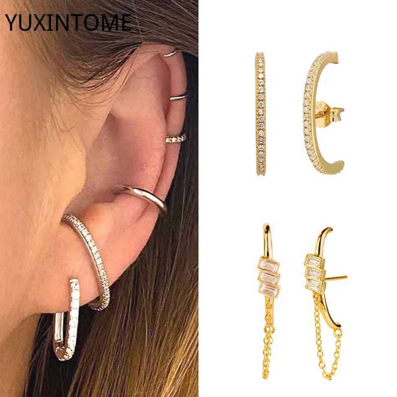 925 Sterling Silver Needle Minimalist Crystal Stud Earrings for Women Piercing Earring Party Luxury Jewelry Fine Accessories y250715