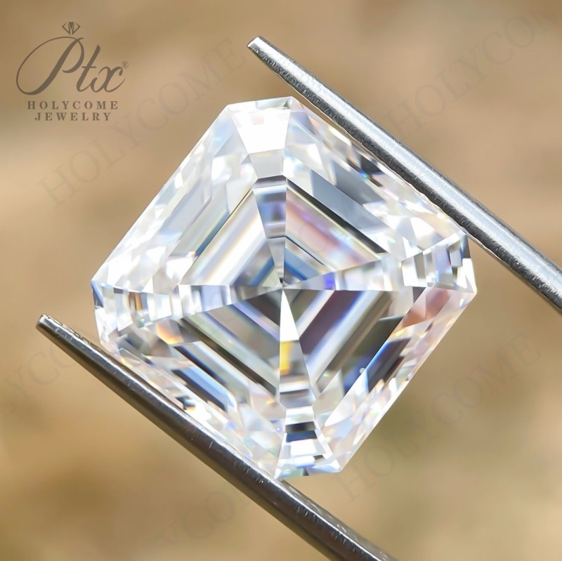 Top Quality 1 Carat Eco-Friendly Loose Lab Grown Moissanite Diamond Asscher D Color VVS1 Clarity GRA Certified Ring Necklace Earrings Bracelet Making