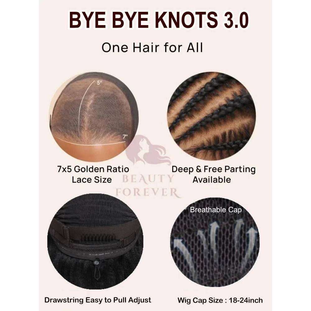 Beautyforever NEW Elastic Drawstring Human Yaki Straight 7x5 Bye Knots Wear and Go Glueless Wig Raw Hair