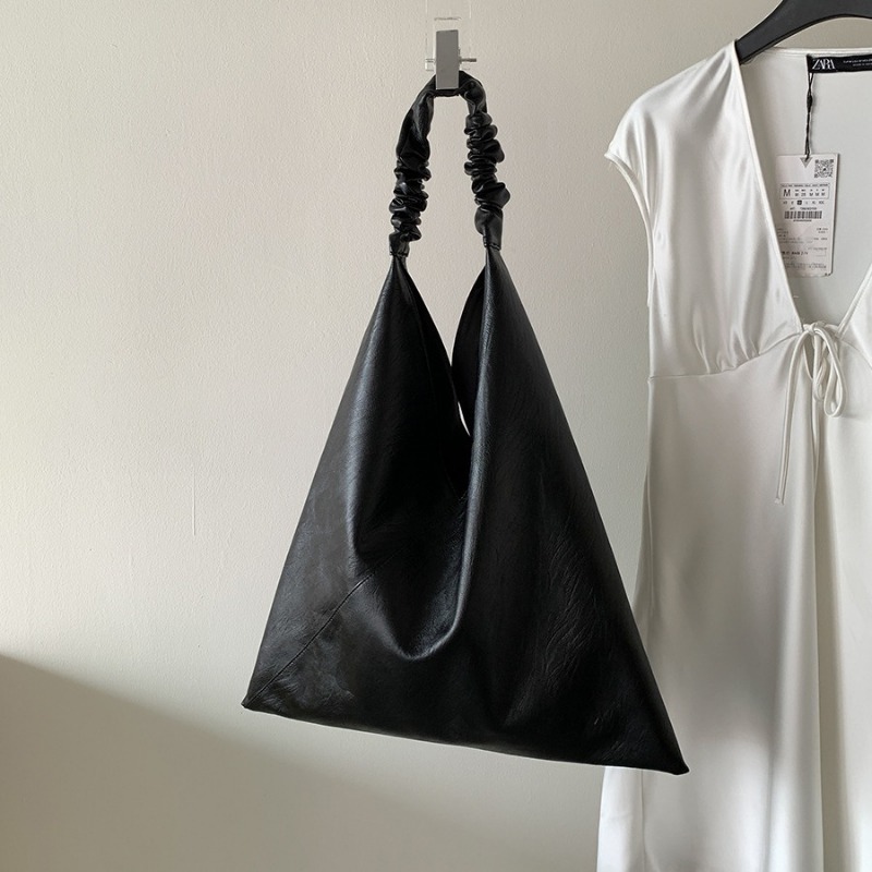 Tote Bag Premium Sense Versatile Women's Bag Pleated Design Shoulder Bag