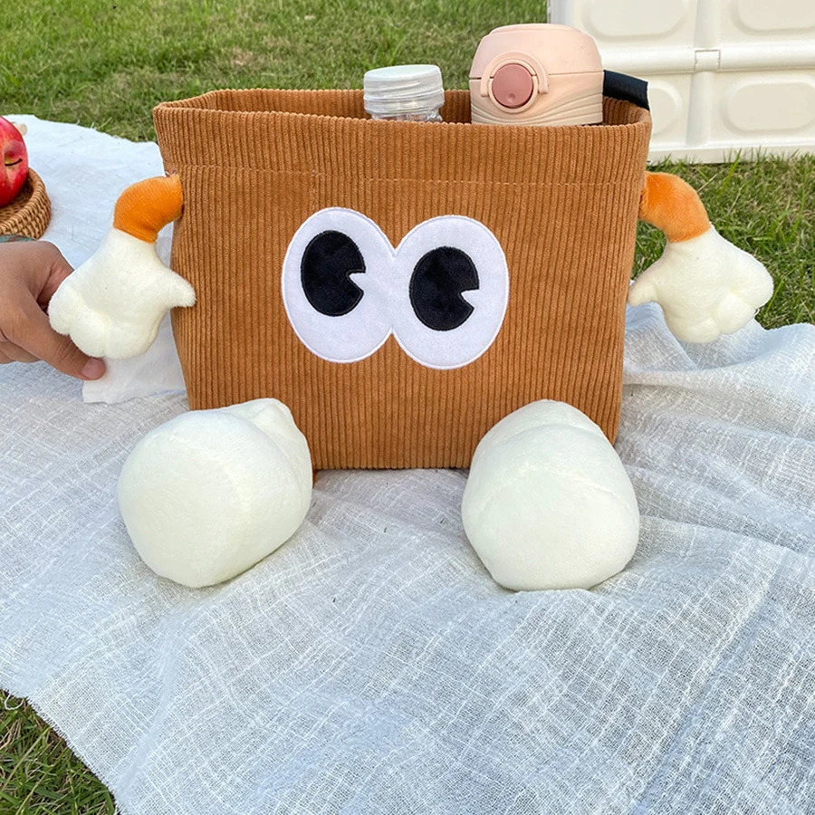 Car Trash Can Tissue Box Cartoon 2-in-1 Car Umbrella Storage Bin Auto Seat Back Hanging Storage Bag Backseat Cup Holder 250715