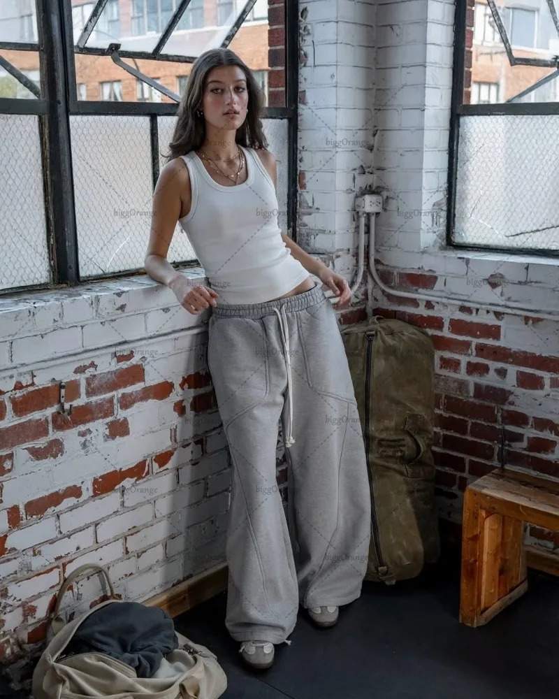 2025 Street Hip-hop Goth Harajuku Fashion Versatile Straight Wide-leg Pants Men American Retro Y2K Casual Loose Trousers Women 250715