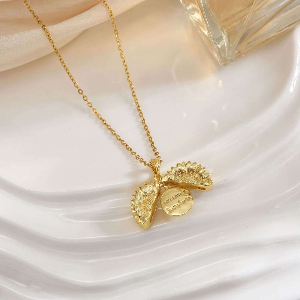 New Suower Necklace Open Pendant Engraved YOUARE MY SUNSHINE You Are My Sunshine 614
