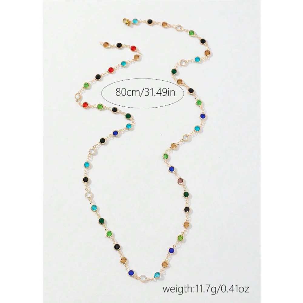LATS New Luxury Colorful Long Tassel Necklace for Women Shiny Rhinestone Crystal Zircon Choker Bohemian Statement Jewelry Gifts XJ250717