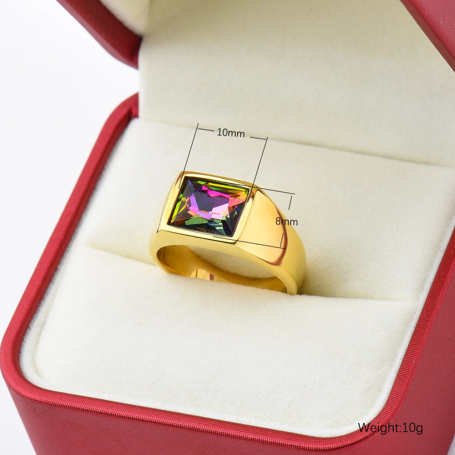 R3363 1pc Man/Women Gemstone Style Wedding steel ringFashion Mens 316LStainless steel lightweight and compact Rings 250716