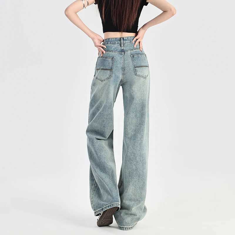 2025 Summer KSTUN Distressed Jeans Women High Waist Hip Hop Denim Pants Hollow Out Vintage Straight Girls Jeans Boyfriend Jeans R250716