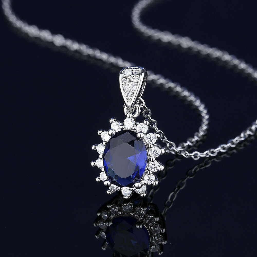 Exquisite Personality Blue Helix Stud Zircon Earrings for Women Niche Autumn Winter High-end Necklace Sier-plated Ring 159