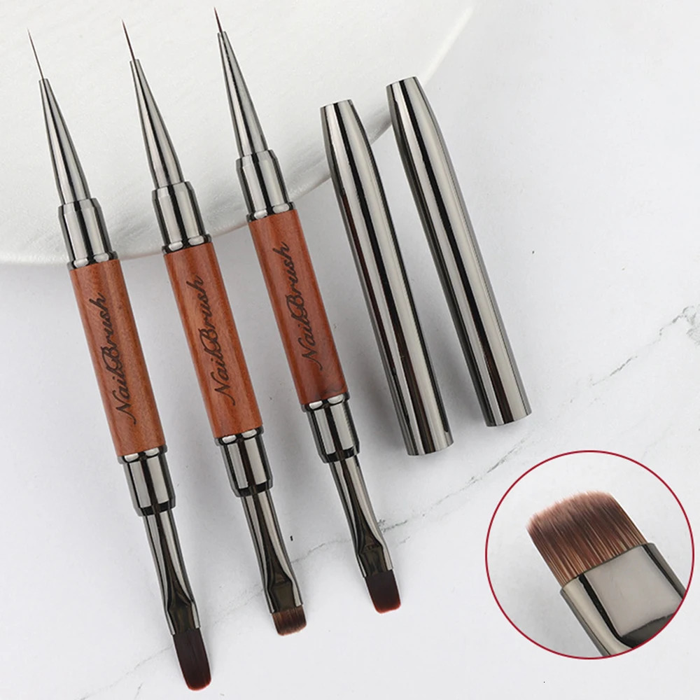 Double-end Nail Pen Brush Glue Potherapy Pen UV Gel Liner Brush Dual End Acrylic Nail Art Painting Manicure Brushes Tool 250716