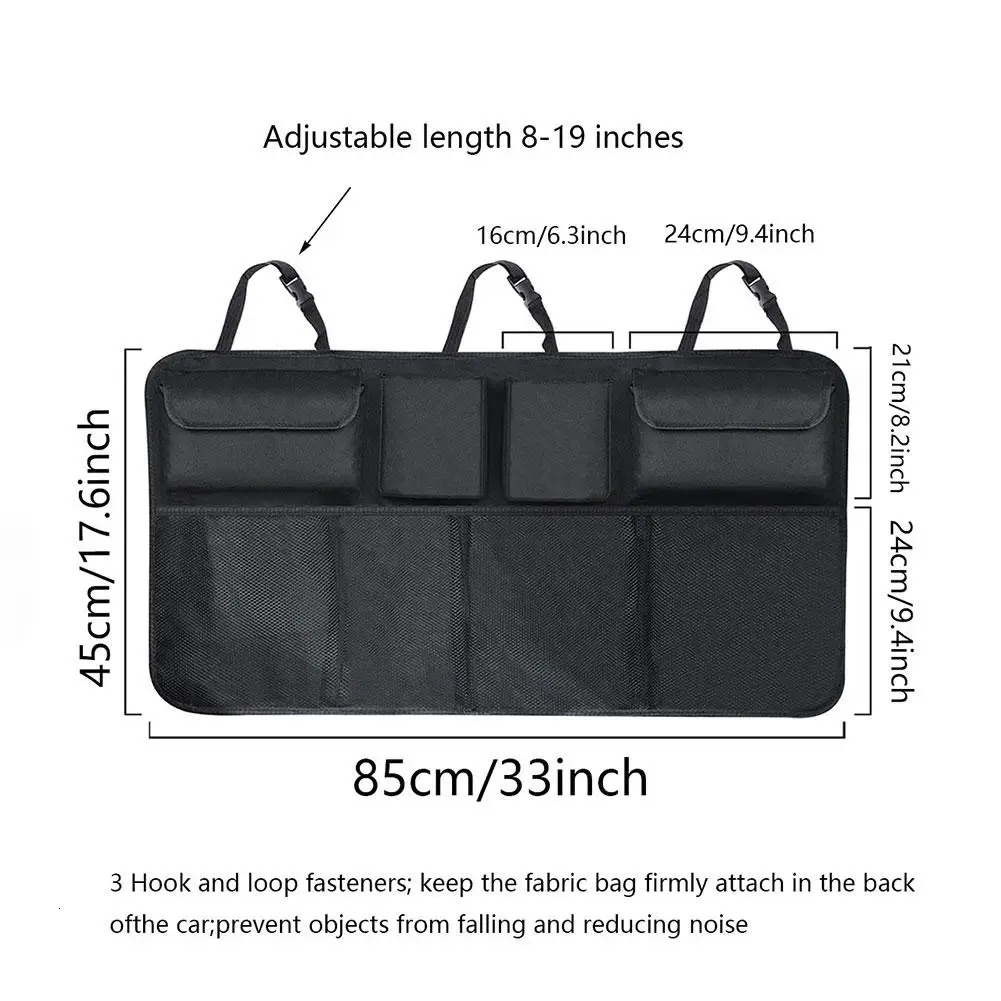 Car Trunk Organizer Adjustable Backseat Storage Bag Net High Capacity Multi-use Oxford Automobile Seat Back Organizers Universal 250715