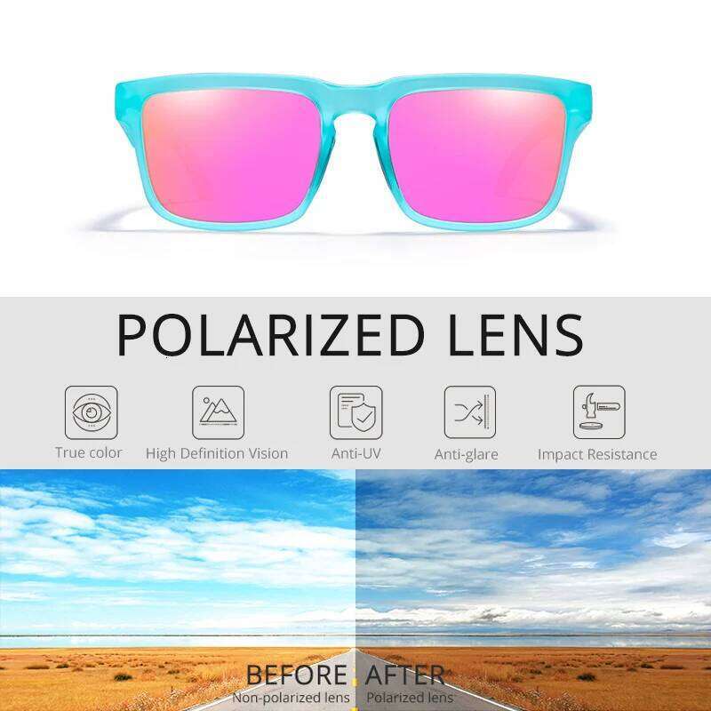2024 High Quality Kdeam Polarized Sunglasses for Men Women Fashion Unisex Brand Popular Trendy Outdoor Eyewear Red Lens
