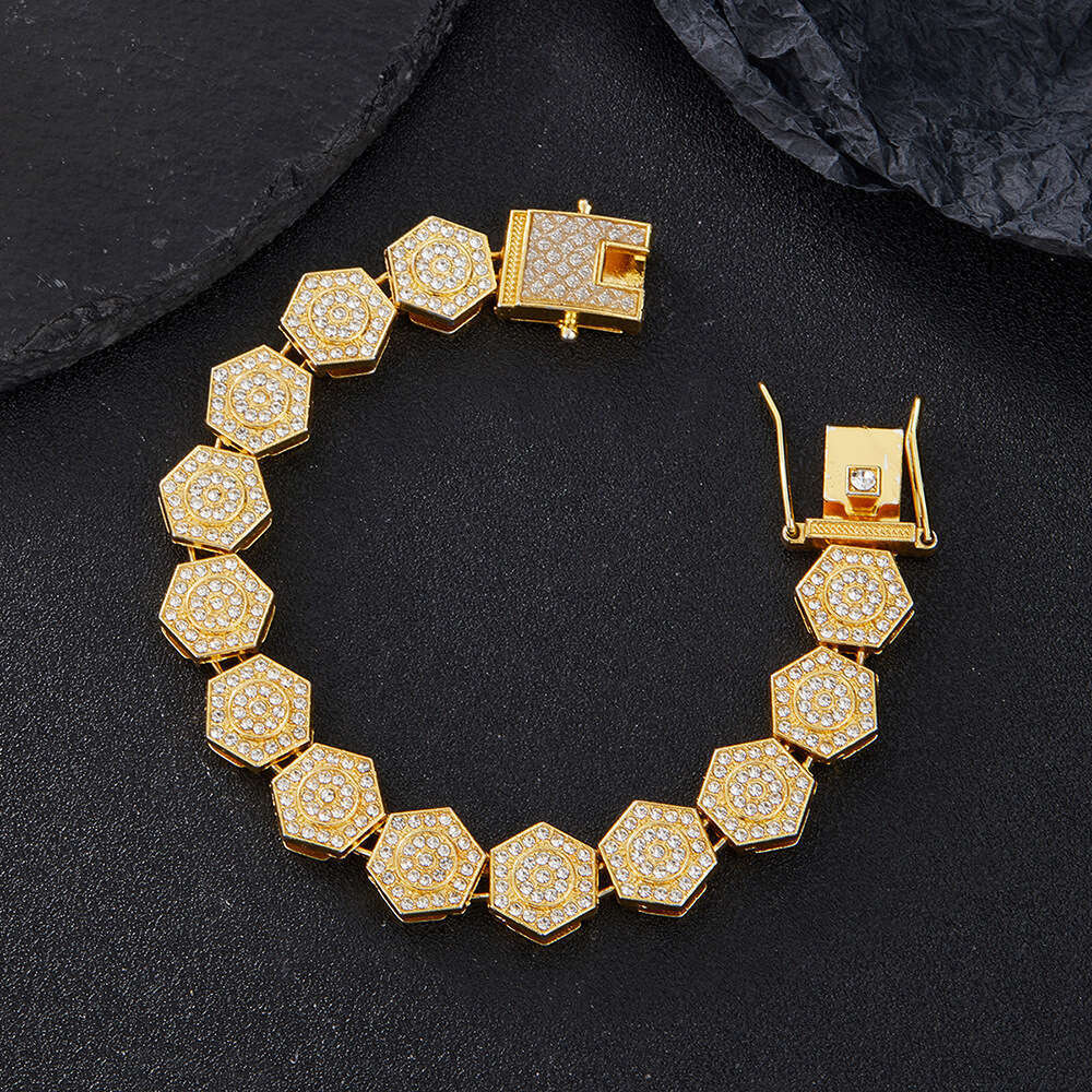 Cubic Sugar Cube Personality Versatile Alloy Full Dia 13mm Cuban Chain Necklace