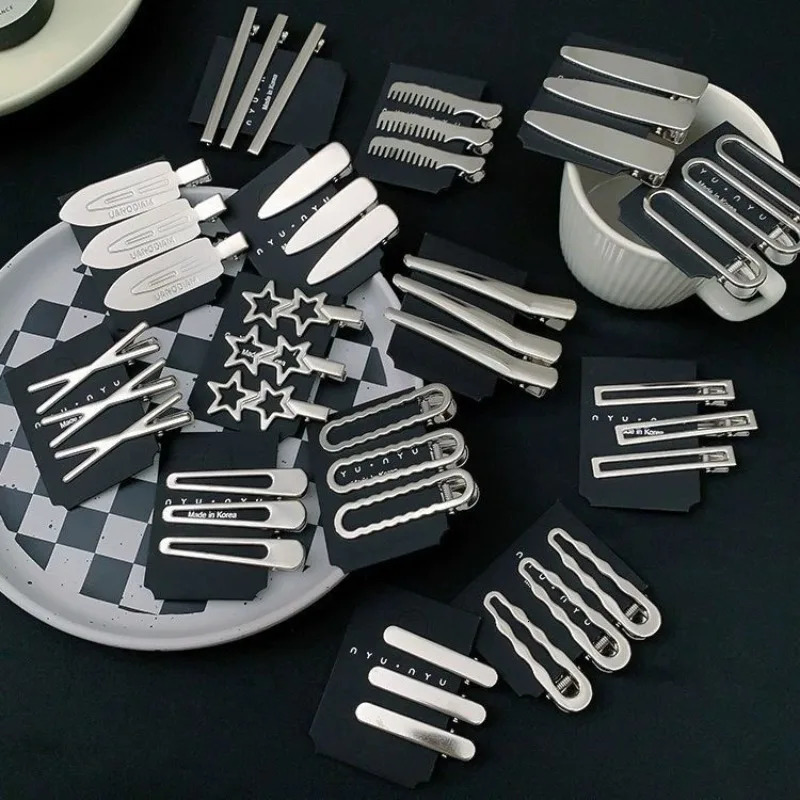 Hollow Metal Silver Duckbill Clip Women Girls Sweet Hair Side Clips Bangs Hairpin Female Ladies Y2K Barrettes Hair Accessories 250716