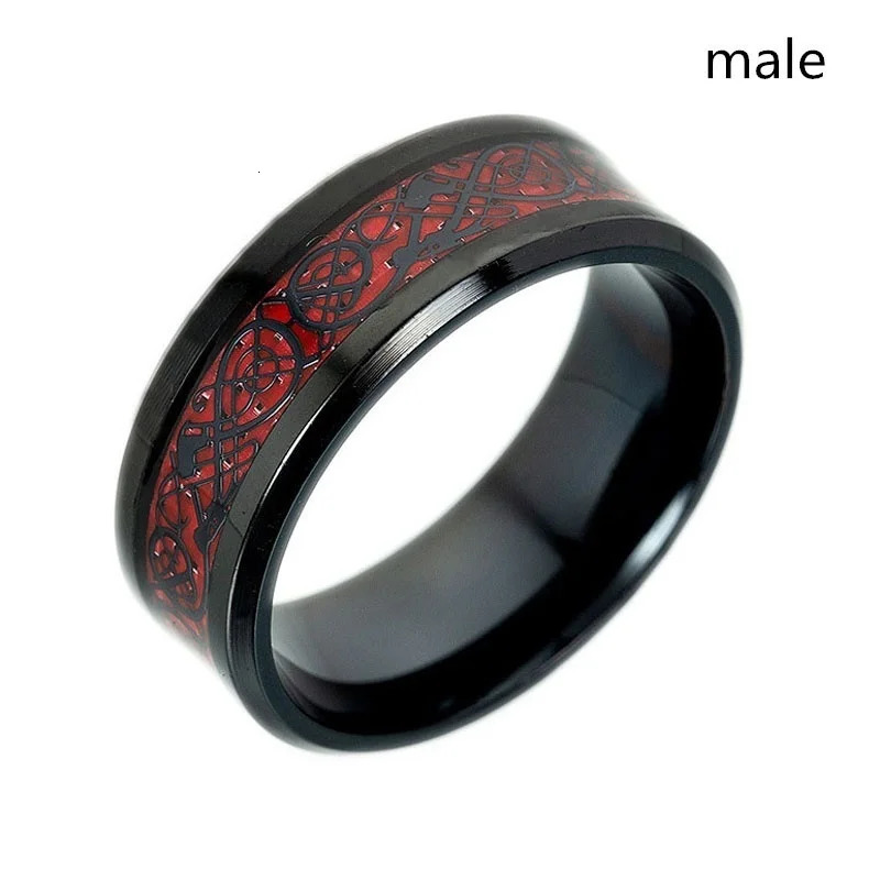 Carofeez Trendy Couple Rings Stainless Steel Men Ring Cute Bow WhiteRed Zircon Women Wedding Engagement Lover Gift 250704