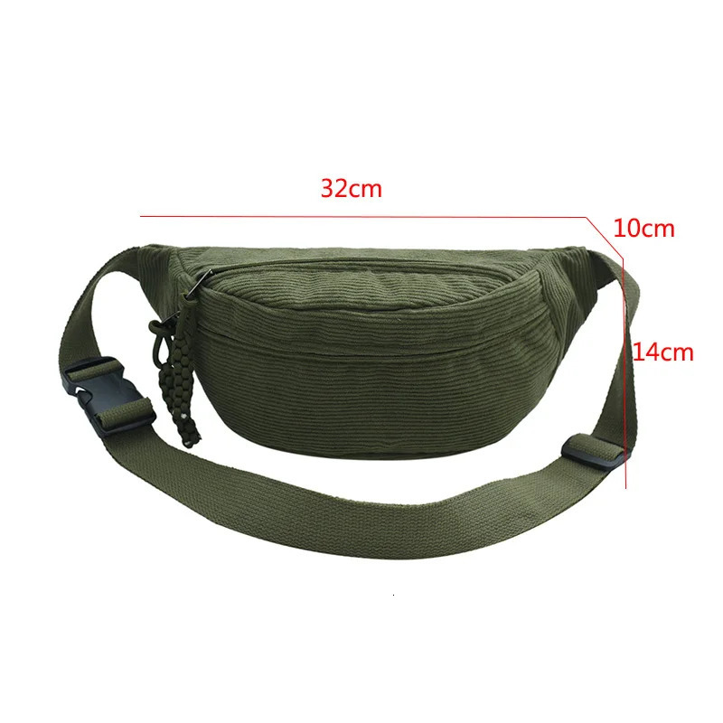 Casual Corduroy Belt Bags for Women Fashion Fanny Pack Female Banana Waist Bag Hip Purse Shoulder Crossbody Chest Bag Pocket 250714