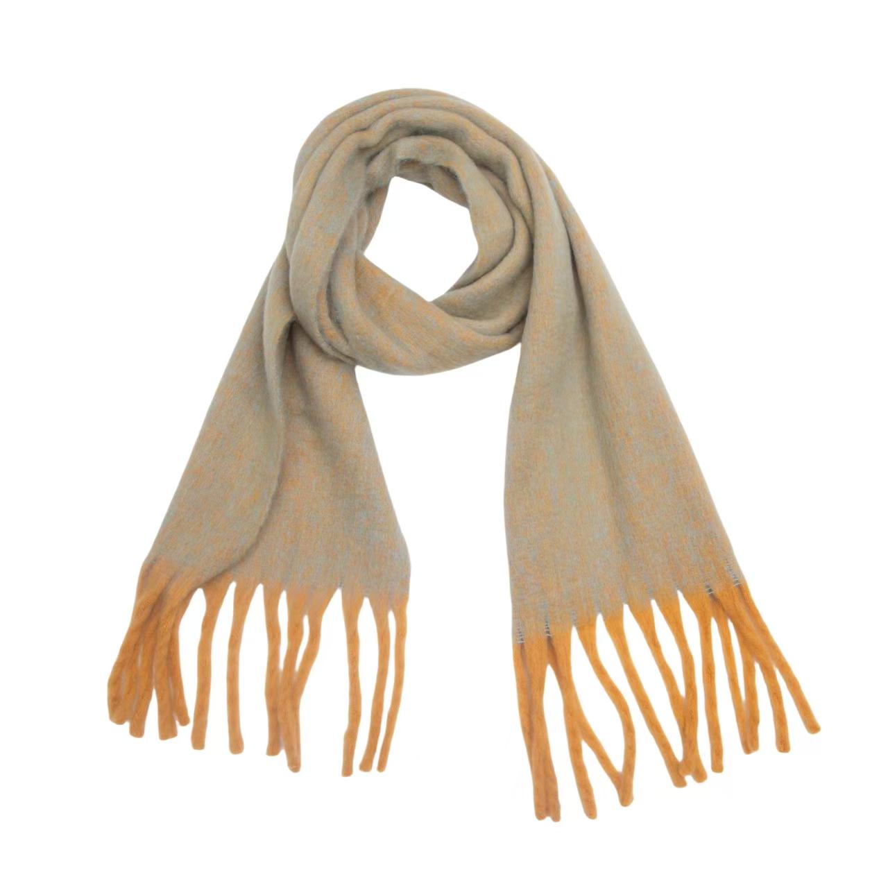 T1238 autumn and winter new style circle yarn thick tassel clip flower scarf shawl