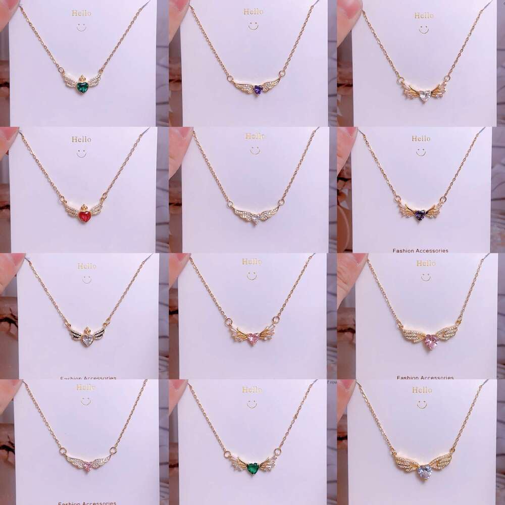 Titanium Steel Clavicle Chain Non-Fading Wings Heart Design High-End Light Necklace Yiwu 76A