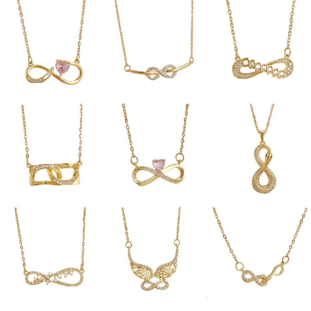Necklace For Women Infinity Eight Character Pendant Niche Design High-End Sweet Temperament Titanium Steel Accessory 203