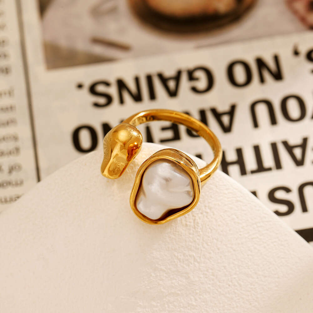 Stainless Ring Titanium Steel French Style High-End Personality Niche Gold-Plated Non-Fading Waterproof Women's Jewelry