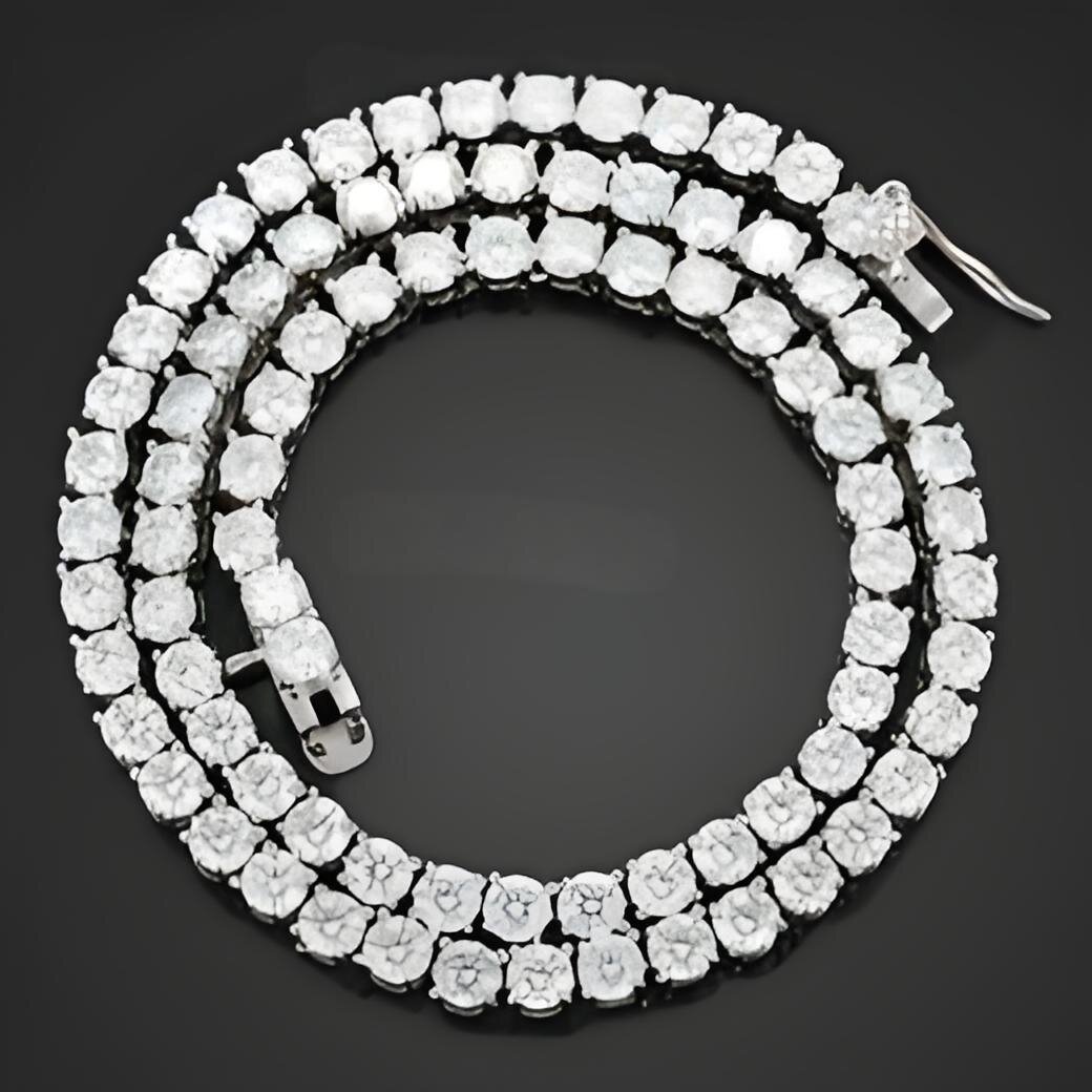 4mm 5mm VVS Moissanite Tennis Chain 7-24 inch Women's and Men's Bracelet Necklace Free shipping