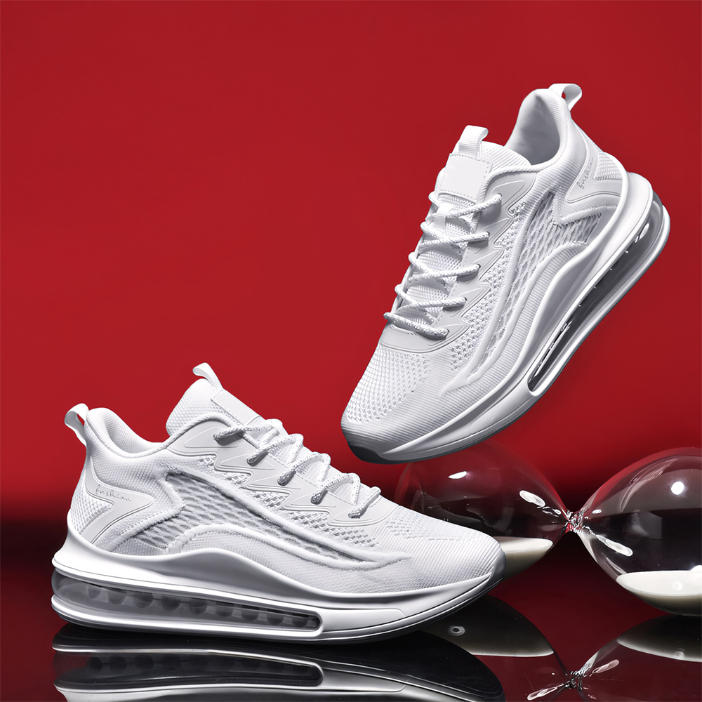 HW-6935 2025 new fashionable men's shoes, mesh breathable sports shoes, casual shoes, air cushion shock-absorbing height increasing running shoes