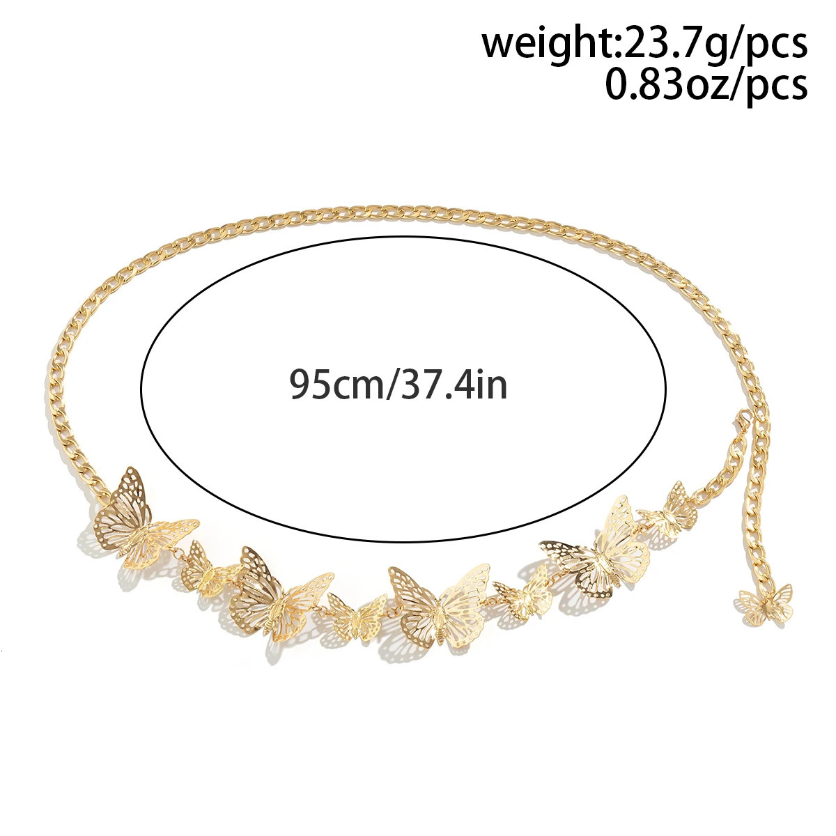 Salircon Punk Metal Three-dimensional Hollow Butterfly Waist Chain Trend Metal Body Chain Hip-hop Sexy Summer Beach Jewelry 250716